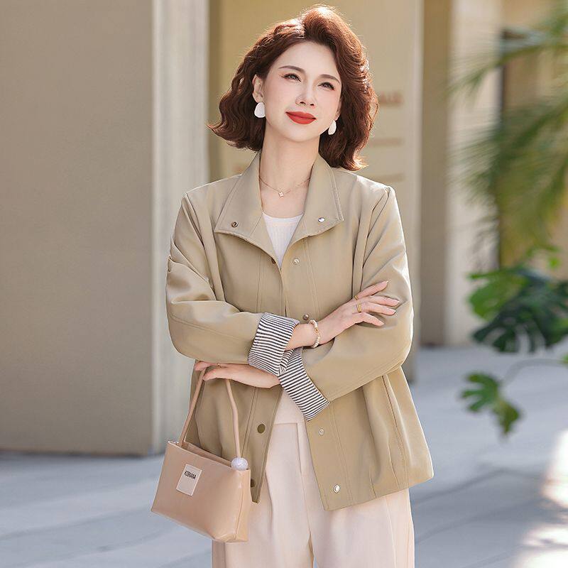 2026妈妈春装新款中老年女装优雅轻薄百搭外套上衣日常通勤款夹克