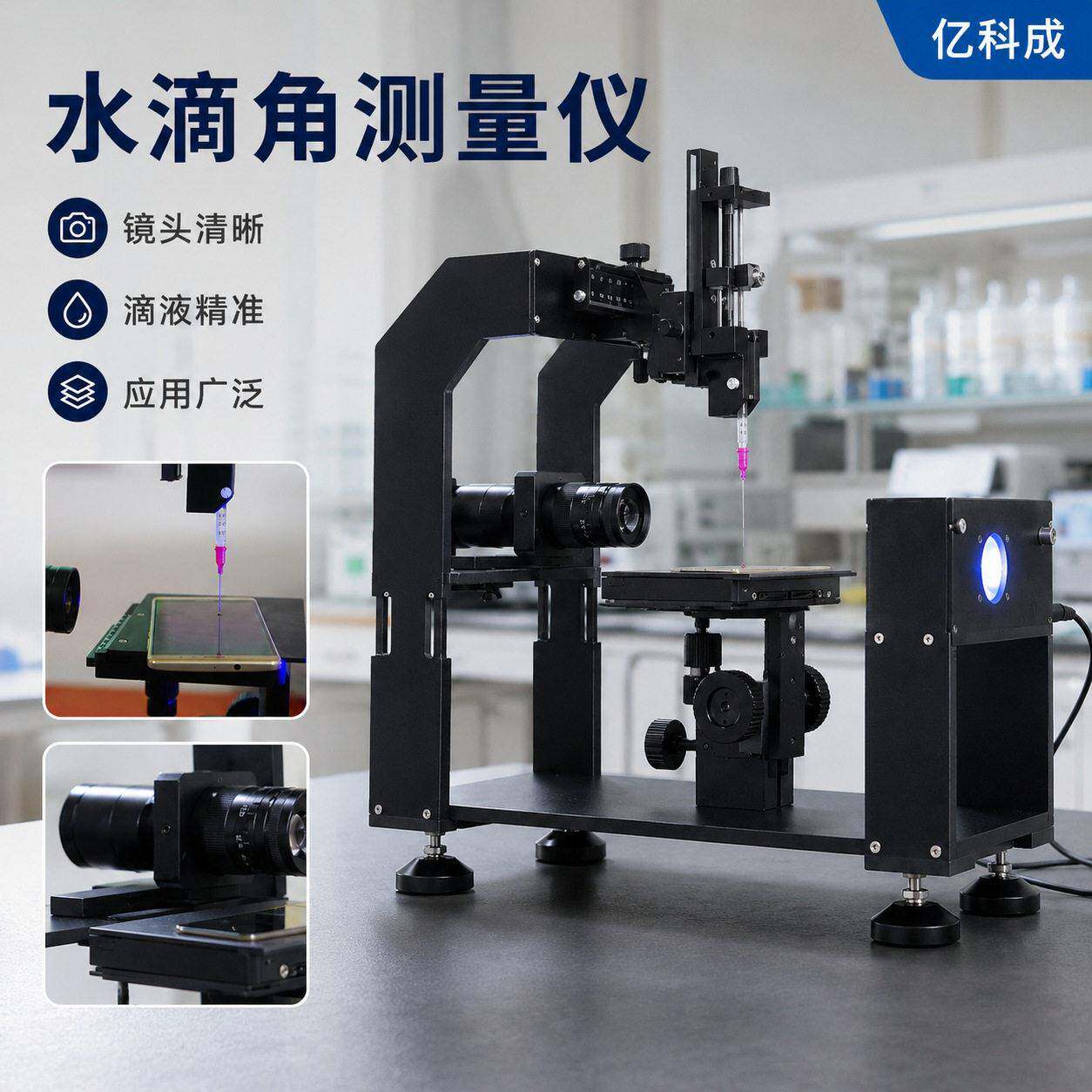 全自动接触角测量仪静态动态水滴角测试仪固体粉末表面能检测仪器