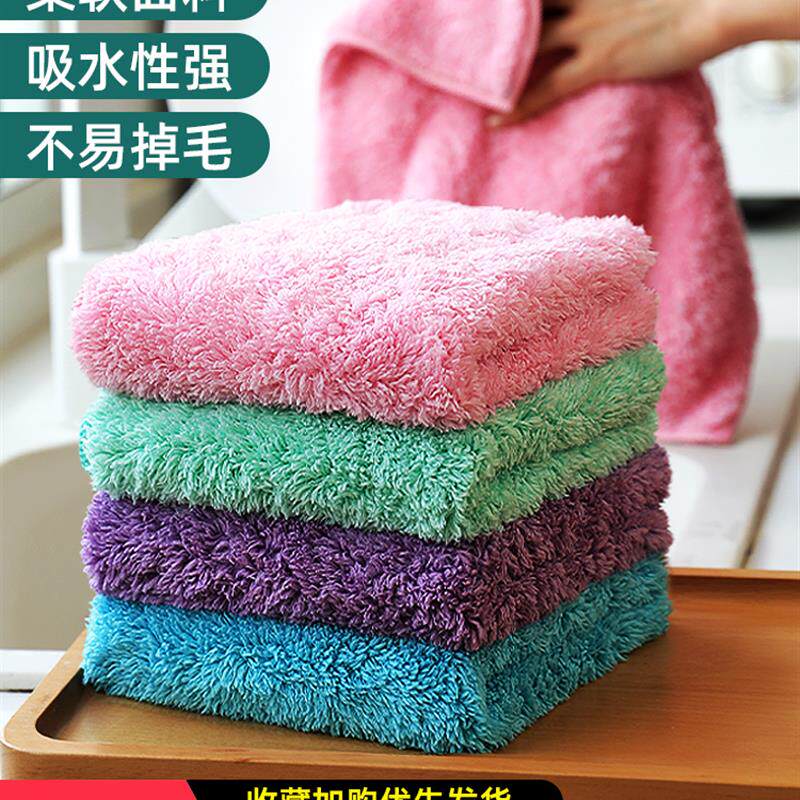 抹布厨房专用去油纯棉毛巾吸油吸水不掉毛无水痕不粘油的洗碗布
