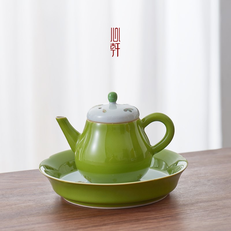 手绘樱花壶承干泡台茶壶垫盖碗底座陶瓷小托盘茶盘养壶垫茶道配件
