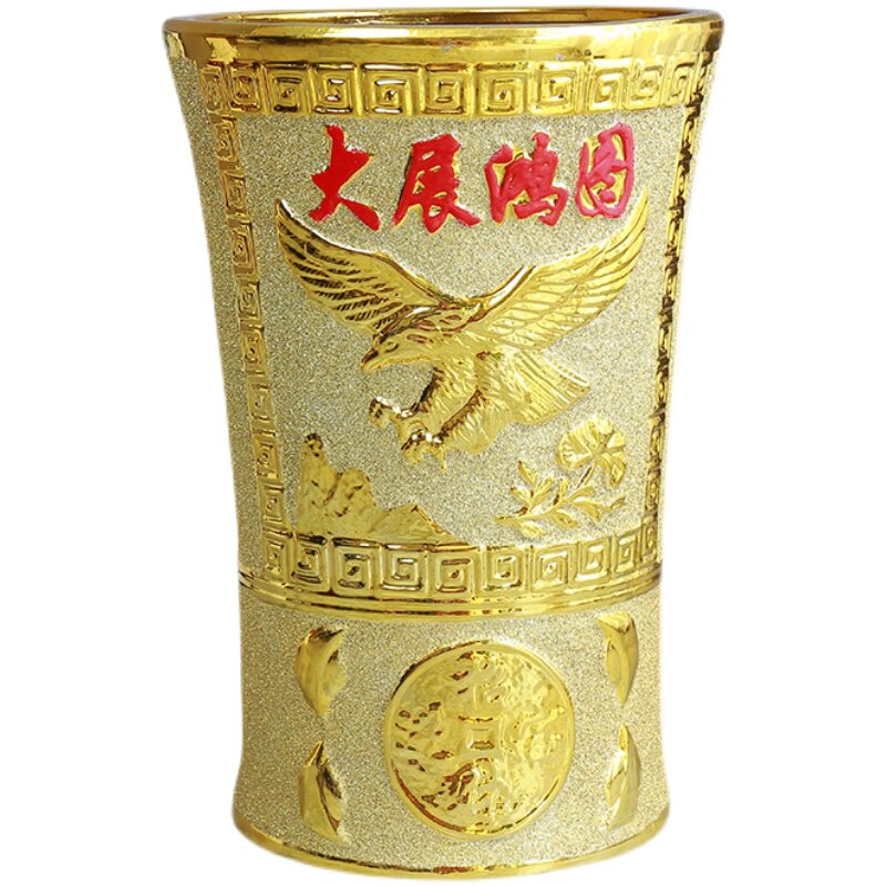 金色高筒陶瓷花盆特大号一帆风顺发财树金钱树室内客厅办公室包邮