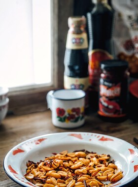 包邮中式搪瓷盘复古怀旧餐具碗碟美食静物摄影【二店道具铺】
