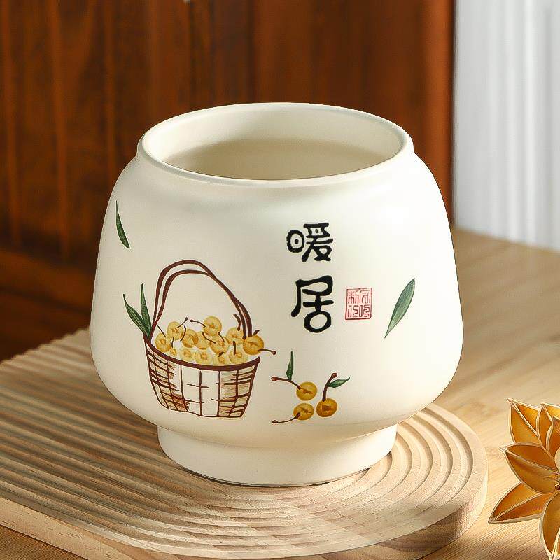 奶油风简约陶瓷花盆轻奢高级感家用蝴蝶兰花专用桌面花器绿植盆栽