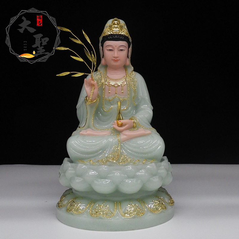 包邮全堂佛汉白玉观音菩萨释迦摩尼地藏王菩萨弥勒佛娑婆四圣摆件