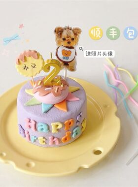 乖豆家 重庆宠物蛋糕狗狗猫咪生日蛋糕含头像 法斗柯基泰迪狗零食