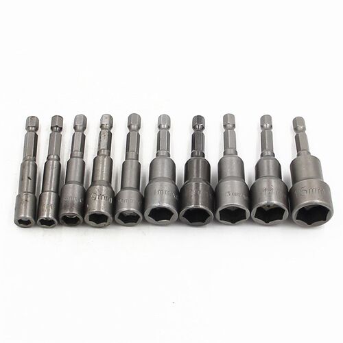 6-15mm 1/4六角柄转换强磁性套筒扳手65mm电批咀起子螺丝刀套筒