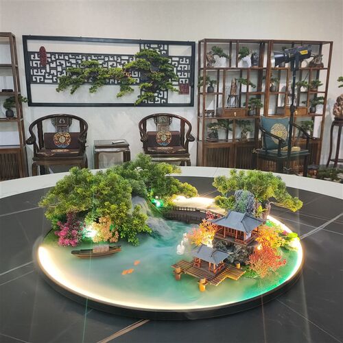 酒店饭店餐厅大圆桌摆件遥控灯光雾化装饰摆台工艺品星级宾馆摆花