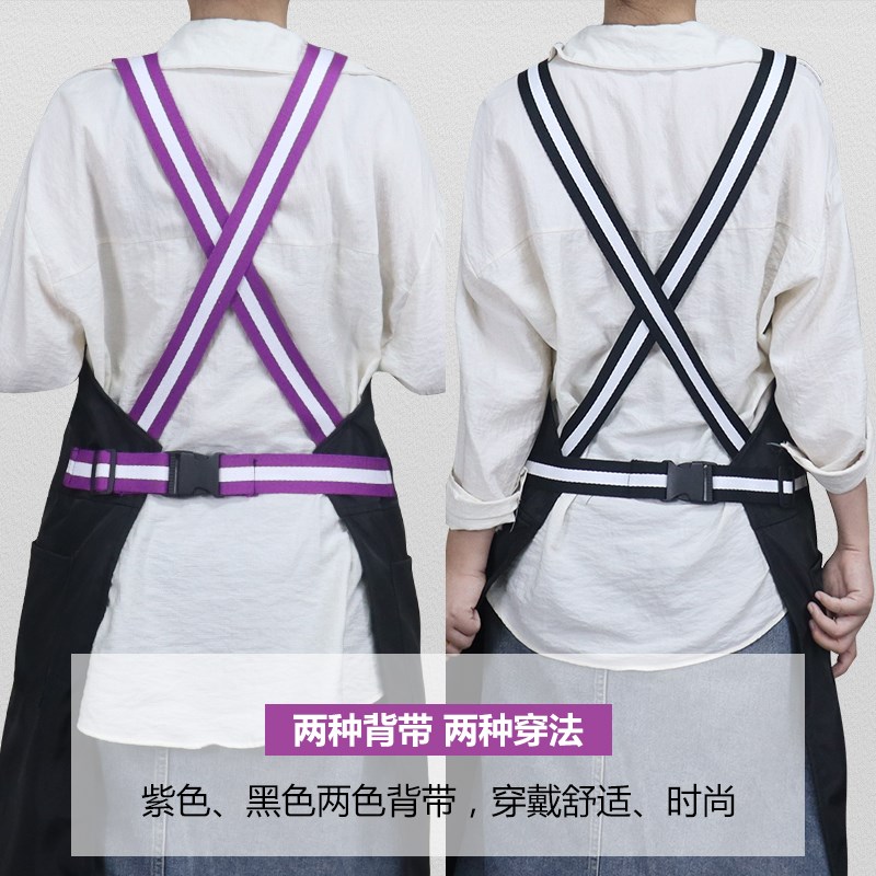 女时尚防水围裙定制美甲美容院花艺师发型师理发店专用高端工作服