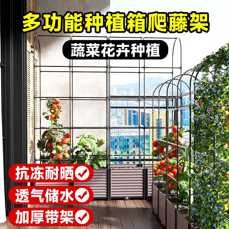 种植箱种菜盆花盆爬藤架黄瓜盆花园藤架楼顶菜园蔬菜阳台种菜架子