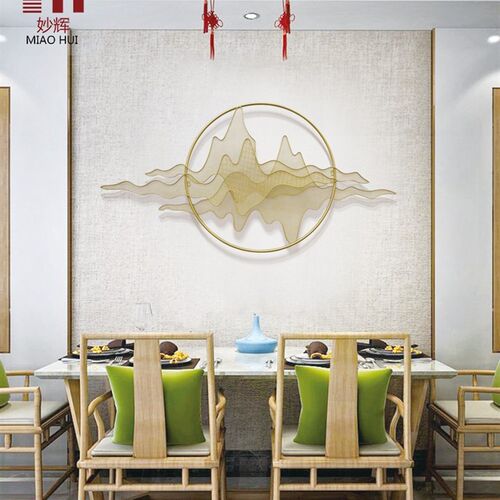 新中式墙面装饰品挂饰餐厅客厅玄关沙发背景墙上床头铁艺挂件轻奢
