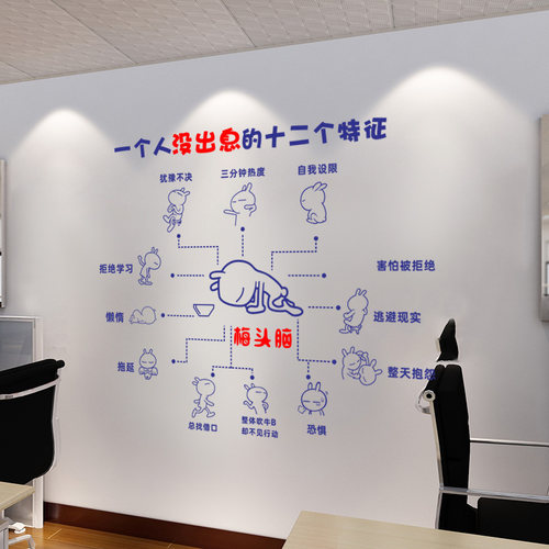 励志墙贴公司办公室背景文化墙装饰个性文字创意激励标语奋斗贴纸