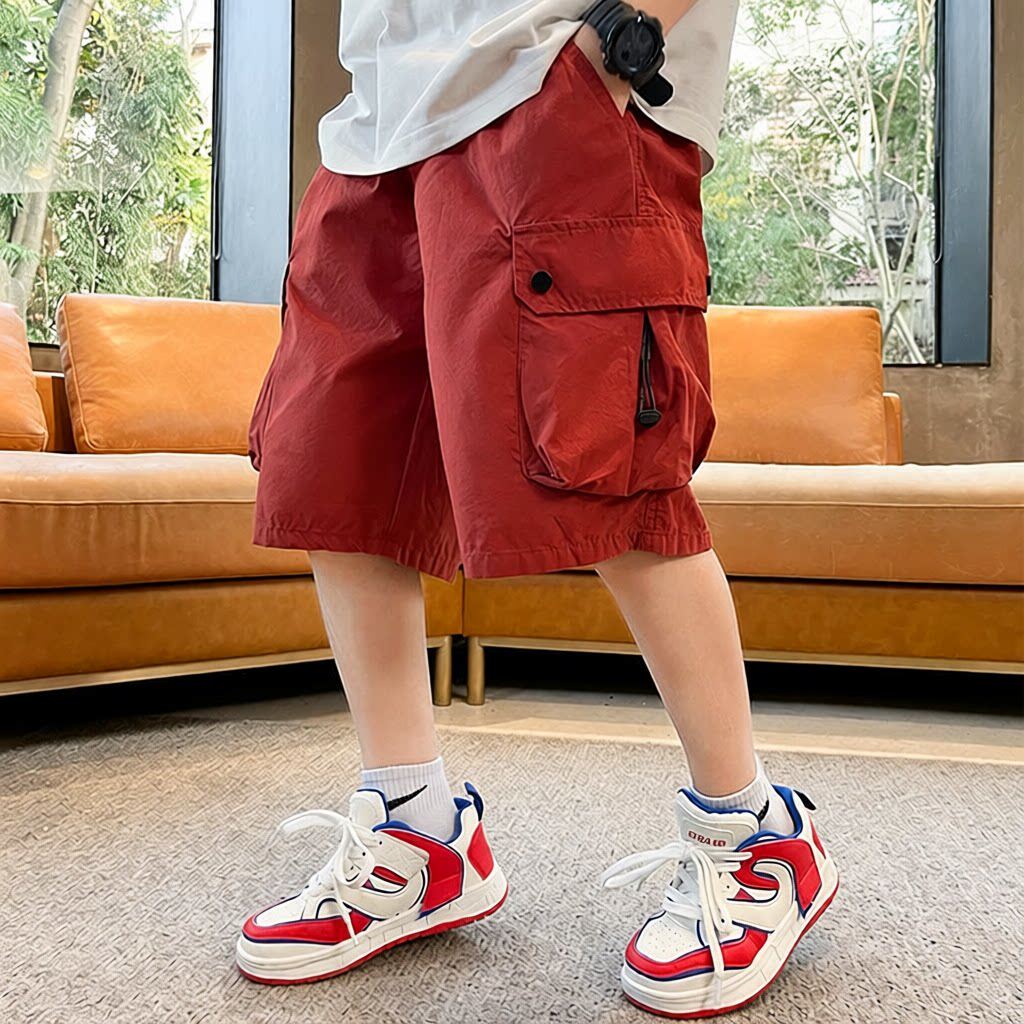 童装男童工装短裤五分裤儿童夏季薄款裤子 新款中大童男孩夏装