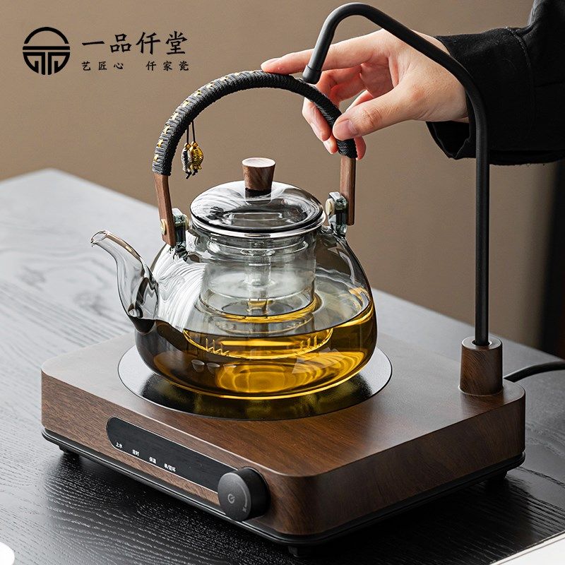 耐热玻璃围炉煮茶器高温防爆泡茶壶智能抽水电陶炉套装烧水蒸茶炉