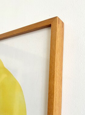 黄色柠檬装饰画客厅挂画大气简约壁画餐厅柚木实木有框画北欧风格