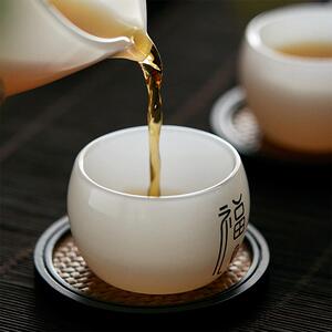 绿昌明玻璃玉瓷茶杯茶盏主人杯单杯般若杯小茶杯品茗杯闻香茶具