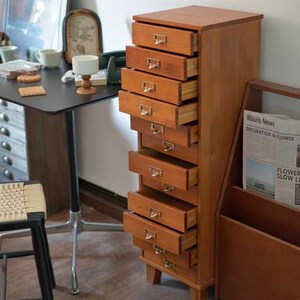 实木复古抽屉柜斗柜中古边柜收纳日杂手作12抽全实木黄铜拉手多抽