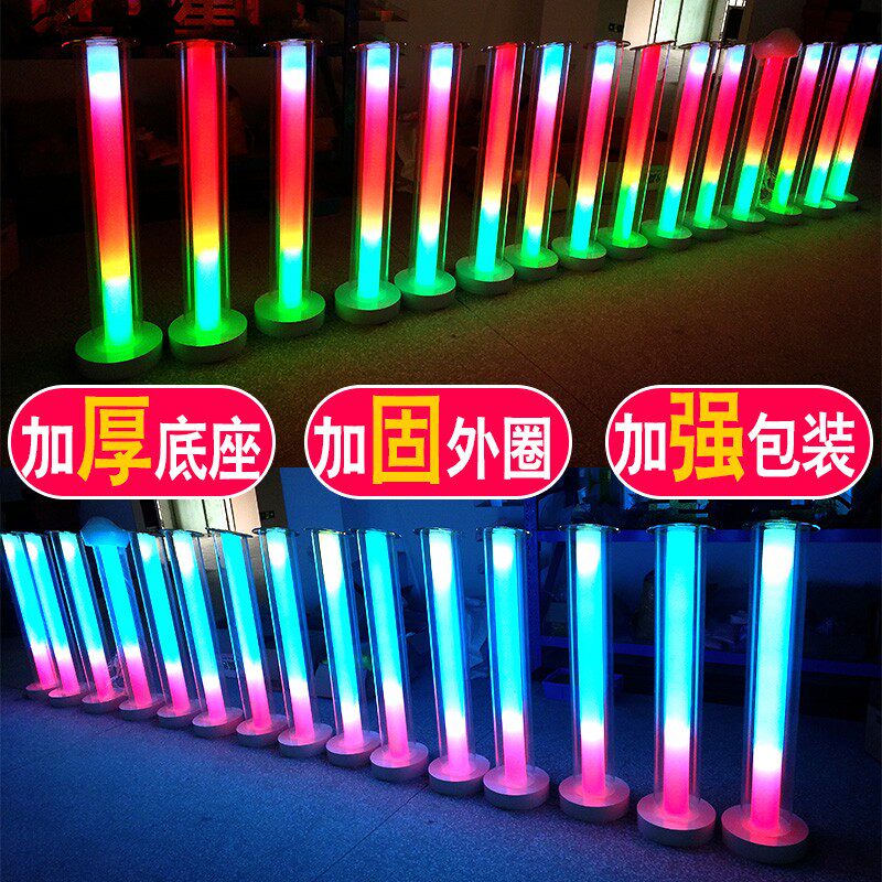 启动柱发光启动道具创意亮灯仪式灯柱亚克力手掌启动台道具七彩柱