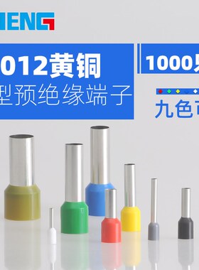 E6012管型端子预绝缘V欧式冷压接线端头6.0平方针形插针线耳铜鼻