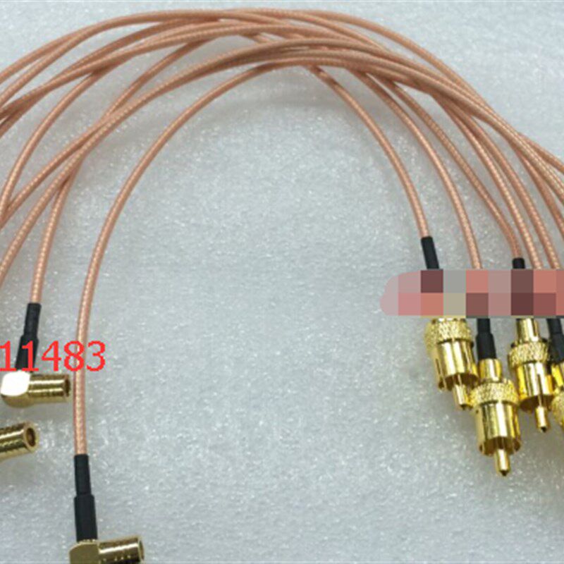 AP车载射频SMB-KW/RCA-J信号线 高频SMB母弯转AV莲花公镀银连接线