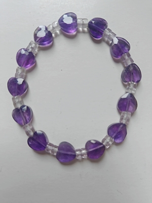 纯天然紫水晶手链女紫塔晶手串白水晶招财旺事业上岸礼物。