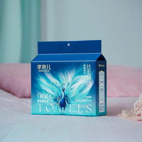 芈奈儿900克国风孔雀洗脸巾30*24cm加厚亲肤柔软超大尺寸洗脸巾