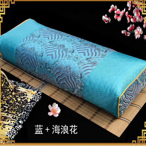 中式仿古枕套宫廷皇帝复古方枕套古代老式长方形护颈枕枕头套丝绸