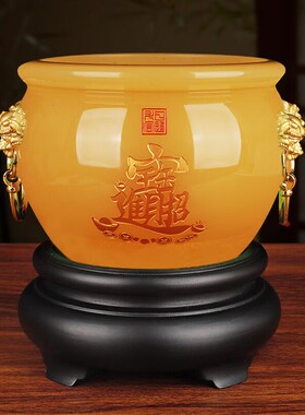 琉璃聚宝盆摆件招财玄关客厅办公室装饰乔迁新居公司开业高档礼品