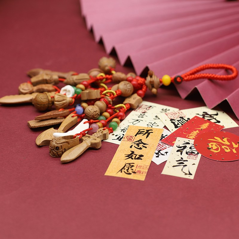 宝宝婴儿新鲜东南桃树枝孕妇挂件天然原木新生儿出行惊啼桃木别针