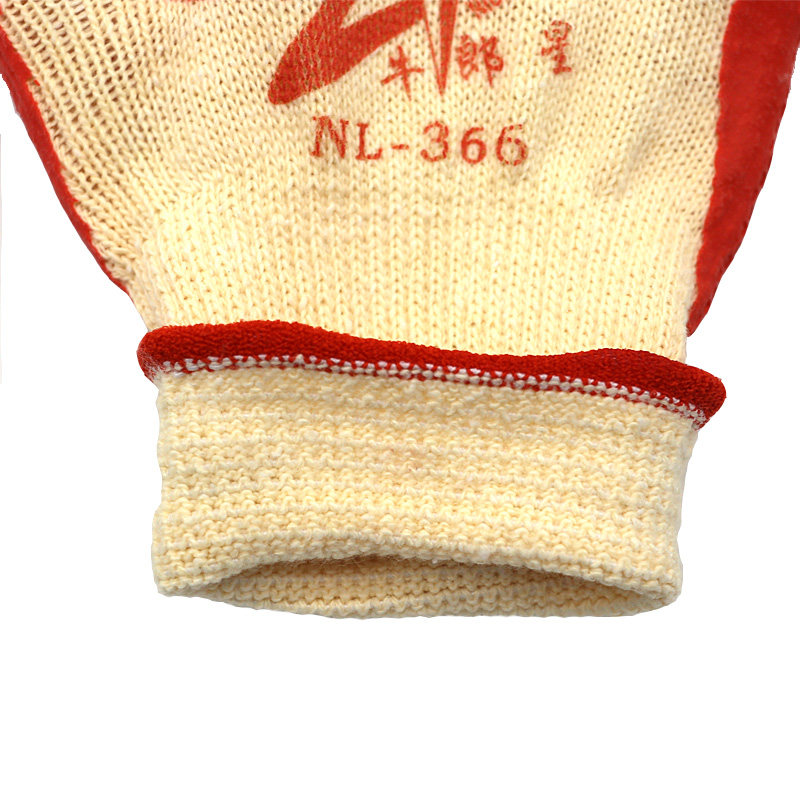 牛郎星线手套劳保乳胶耐磨带胶工作棉线浸胶工业防护男工地加厚
