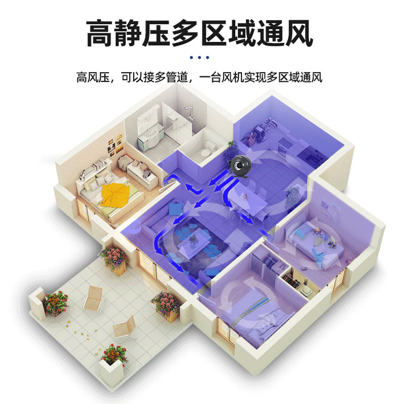 KTO管道抽风机强力静音离心风机地下室排风扇厨房换气扇卫生间
