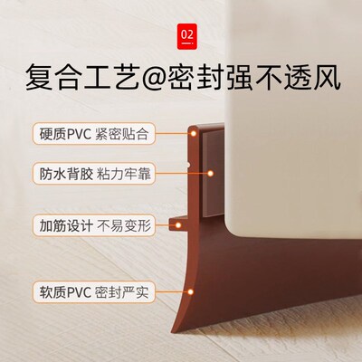 门底密封条门缝隔音防风贴挡水防蟑螂房门缝隙挡条冬天卫生间门下