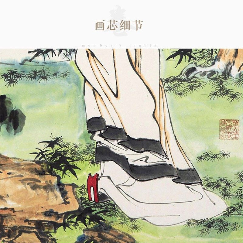 李白诗意图 太白行吟图 故人西辞黄鹤楼人物画像卷轴挂画装饰字画