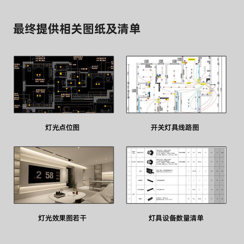 西点照明全屋无主灯设计室内客厅照明灯光设计服务灯具布局方案