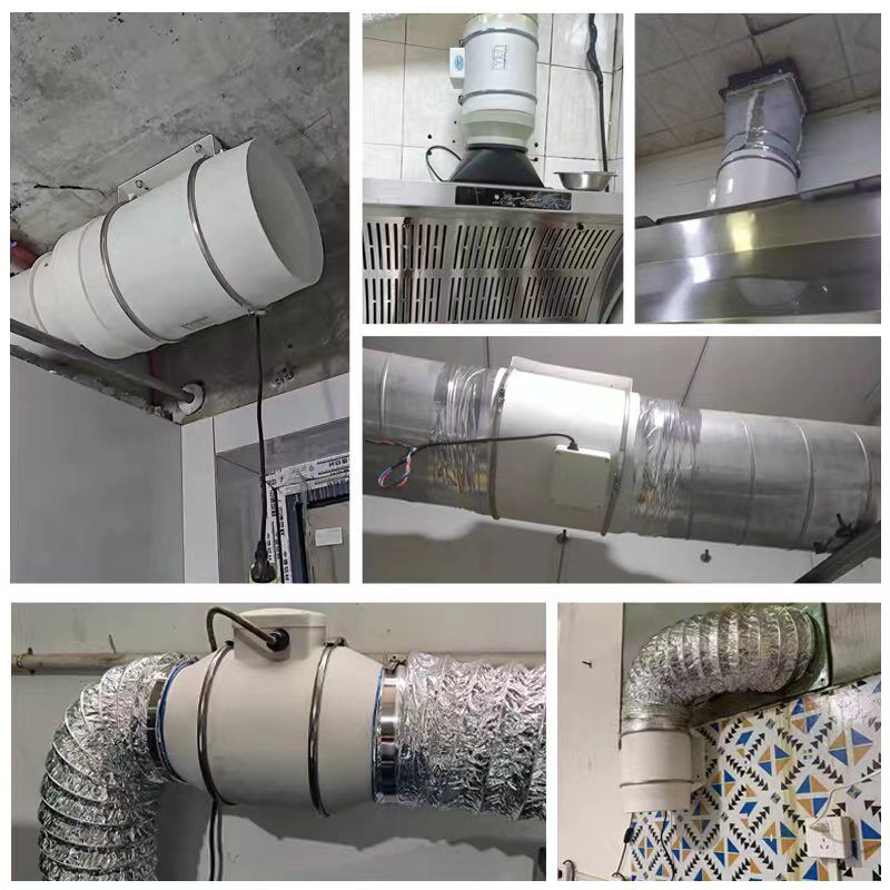 防油防水强力管道抽风机商用家用厨房抽油烟机静音排气扇送风机
