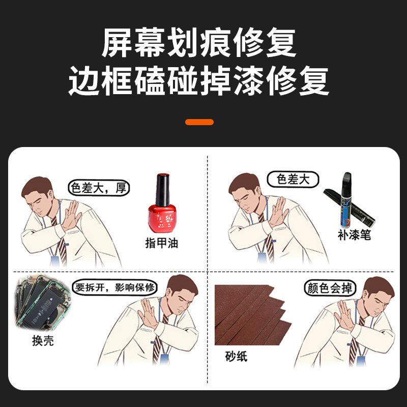 手机/手表/电脑/相机/数码产品/屏幕划痕修复/边框磕碰掉漆修复