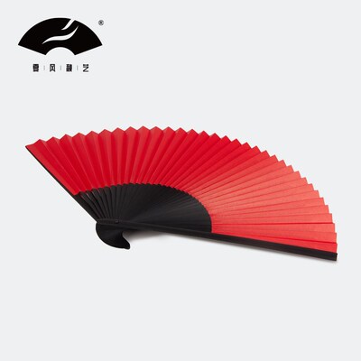 夏风秋艺中国风复古风嫣红素白镂空宣纸扇子日用便携汉服舞蹈折扇