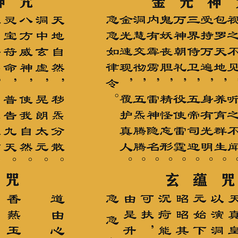 八大神咒挂画静心咒安土地咒玄蕴净口净身咒祝香咒卷轴画绢布材质