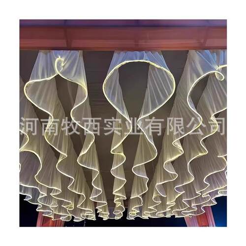 跨境发光吊顶纱幔天花板装饰LED灯带防水灯带婚礼户外露营餐厅氛