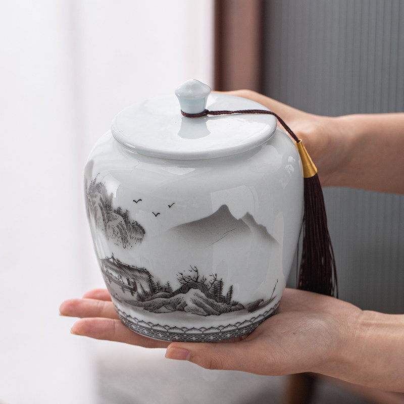 复古茶叶包装礼盒空盒陶瓷茶叶罐高档红茶绿茶白茶大号半斤装定制