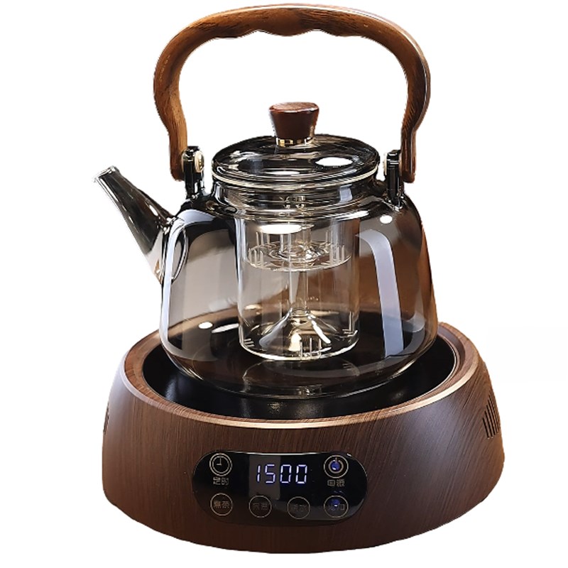 木把玻璃提梁壶家用小型电陶炉煮茶器烧水壶大容量保温玻璃茶壶