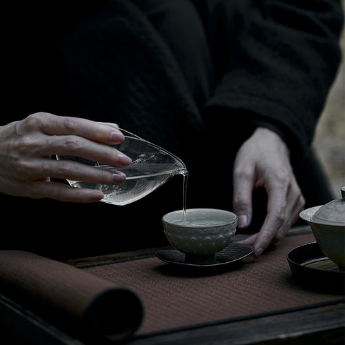 清欢丨手工玻璃公杯简约耐热透明玻璃公道杯匀杯分茶器功夫茶具