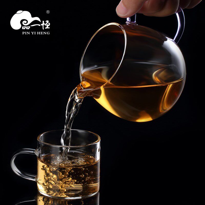 品一恒 玻璃加厚耐热耐热公道杯分茶器茶具加厚大码带把茶道茶海