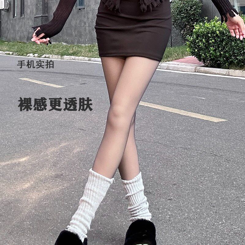 祝乔光腿神器女秋冬裸感黑透肤色双层连裤袜加绒春秋黑丝袜打底裤