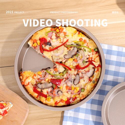 蛋糕模具圆形披萨烤盘6/7/8/9寸碳钢不粘pizza盘烘焙工具