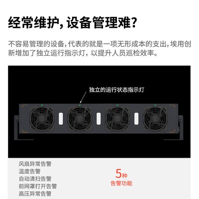 埃用除静电除尘TF4080A高频多头离子风扇自动清洁悬挂式离子风机