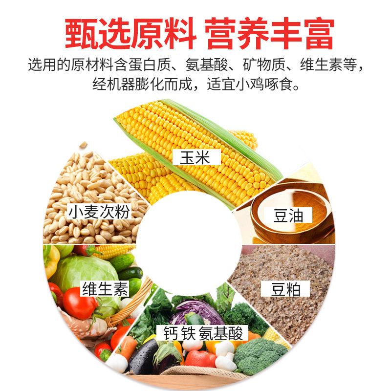 小鸡饲料20斤包邮中鸡大鸡饲料颗粒开口料鱼料鸭饲料鹦鹉八哥鸽子