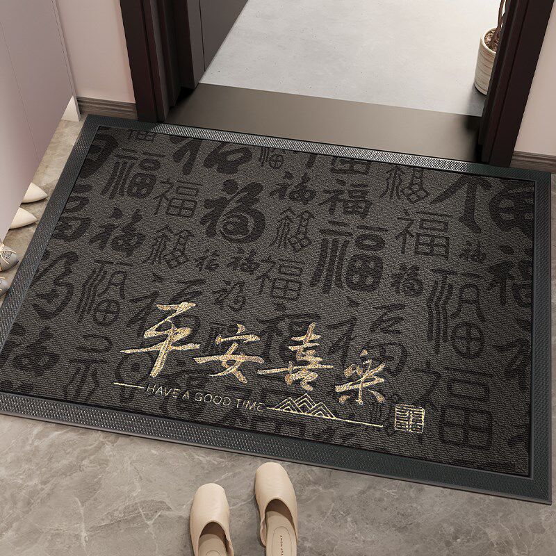 入户门地垫高端灰色别墅大门口耐脏防滑脚垫家用进门地毯玄关门垫