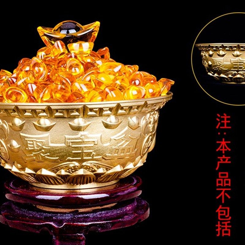 聚宝盆纯铜聚宝盆摆件家用纯铜元宝客厅装饰品乔迁礼物包邮
