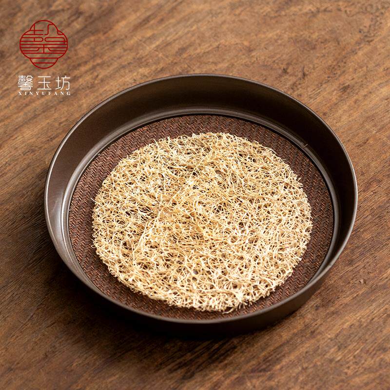 创意合金编织席面壶承竹席养壶垫圆形隔热茶托干泡盘功夫茶道配件