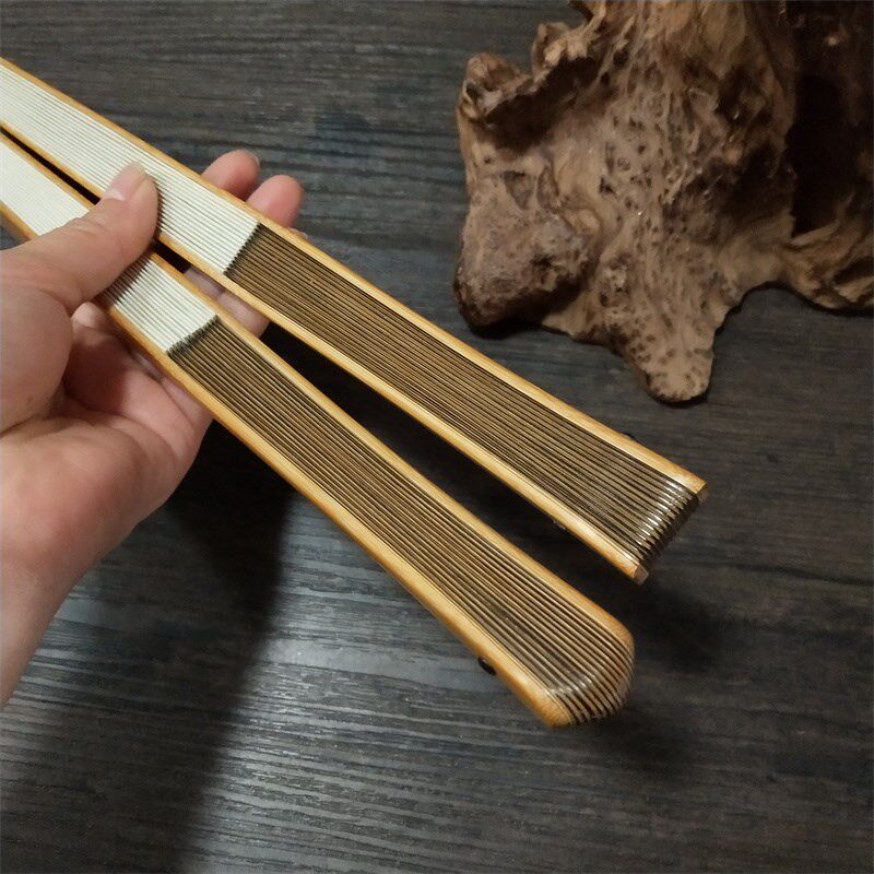 收藏品文玩折扇9 5寸16方三十年拆房老料玉竹三合青扇骨工艺扇子